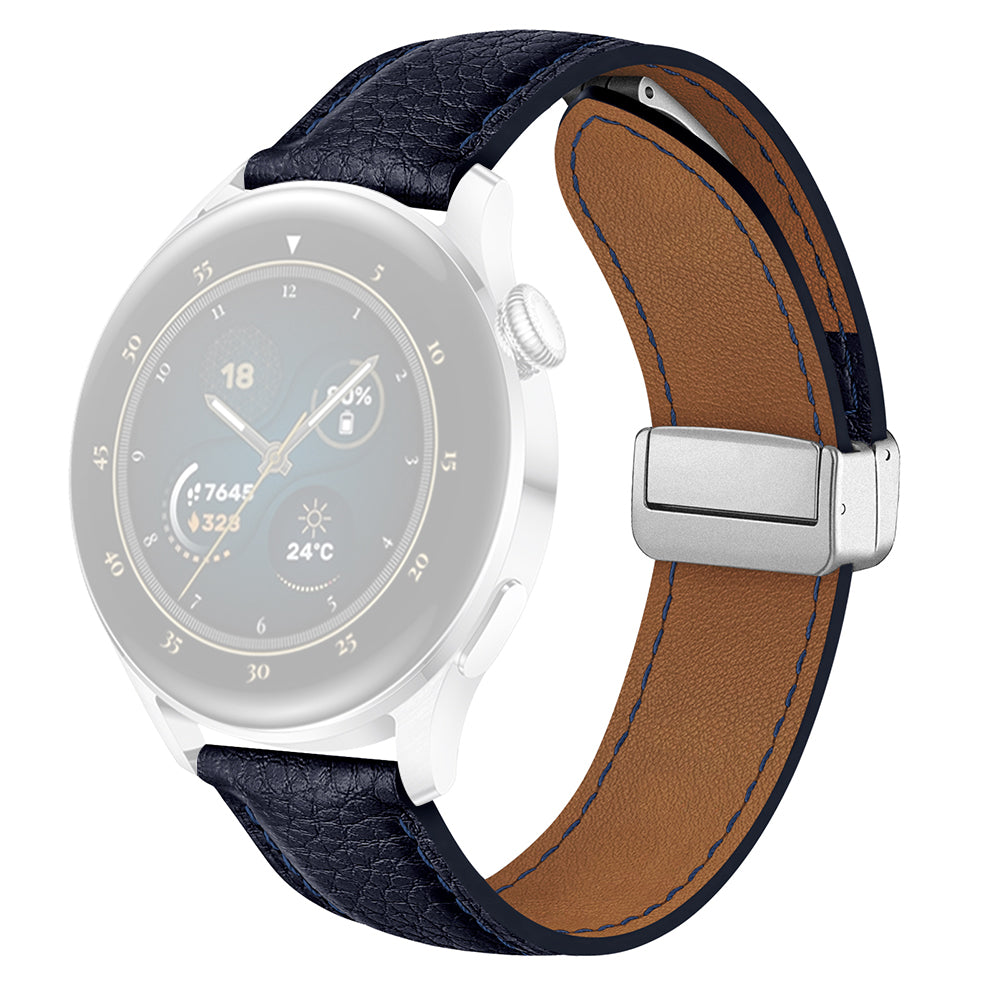 For Samsung Galaxy Watch6 Classic 43mm / Watch6 40mm Wrist Strap 20mm Litchi Texture Band with Magnetic Buckle - Black For Samsung Galaxy Watch6 Classic 43mm / Watch6 40mm Wrist Strap 20mm Litchi Texture Band with Magnetic Buckle - Black